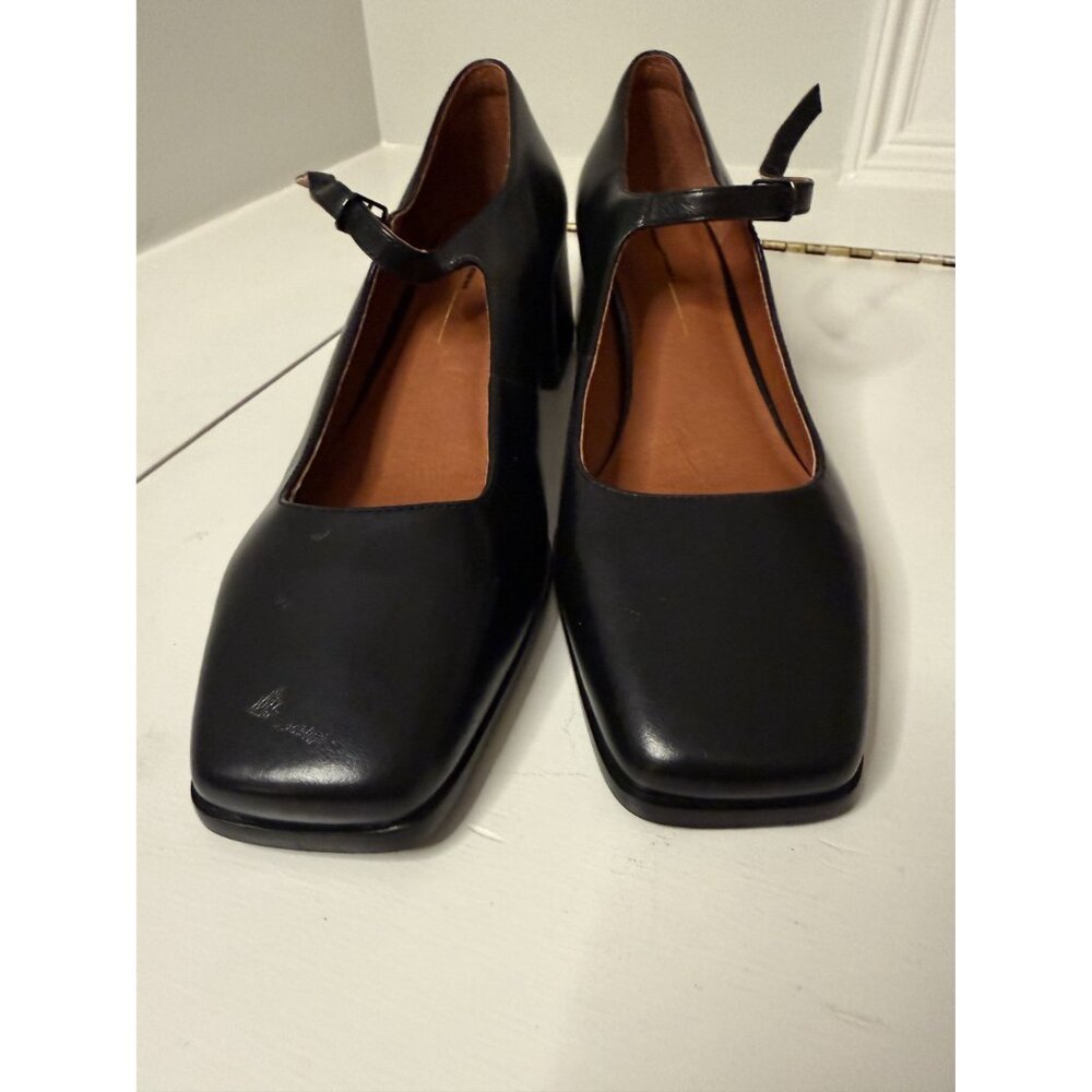 Intentionally Blank Christopher Mary Jane Heel Black Leather US 11 NEW $198 - Picture 11 of 15